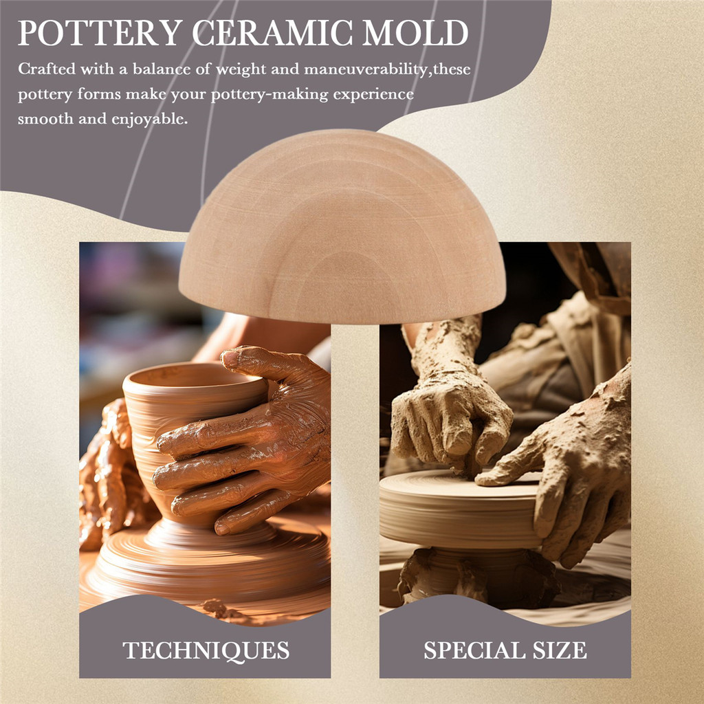 

X11AA Pottery Tools Hemispherical/Semi-Circular Modeling Mold DIY Round Ceramic Bowl/Basket Teaching Tools Diameter 7cm