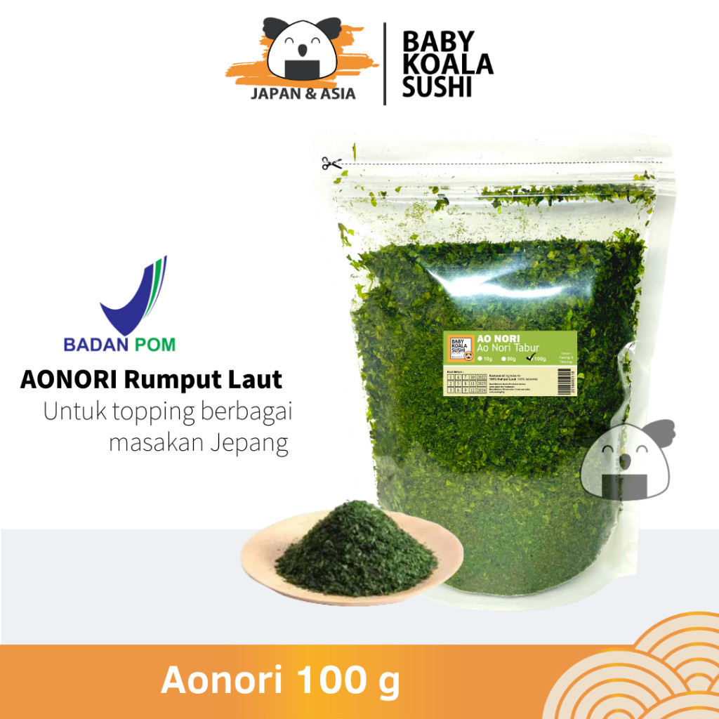 

AONORI Bubuk Nori 100 g │Ao Nori Powder Import Taburan Takoyaki │ Seaweed Powder Mentai
