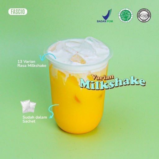 

BUBUK MINUMAN MILKSHAKE PLUS GULA BPOM & HALAL | POWDER DRINK MILKSHAKE 1 KG | KEMASAN 50 GR x 20 SACHET