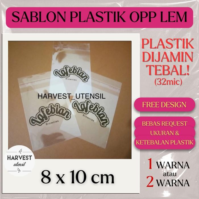 

CETAK/SABLON PLASTIK OPP SEAL ROTI/DONAT SABLON 1 WARNA 1 SISI 8x10CM