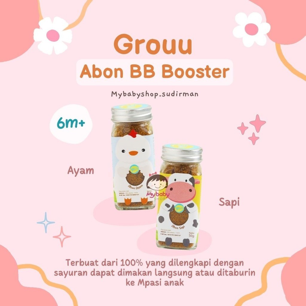 

Grouu - Abon Mpasi & Anak (Abon Ayam, Abon Sapi) - BB Booster - NO MSG