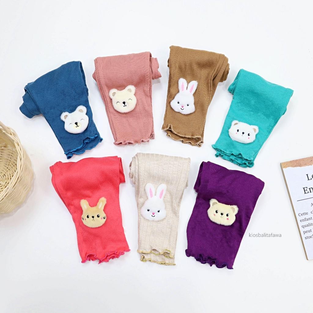 "SYAN"- [IMPORT] Legging Dahyun uk 1-7 Tahun / Premium Cotton Rib Celana Panjang Anak Perempuan Bayi