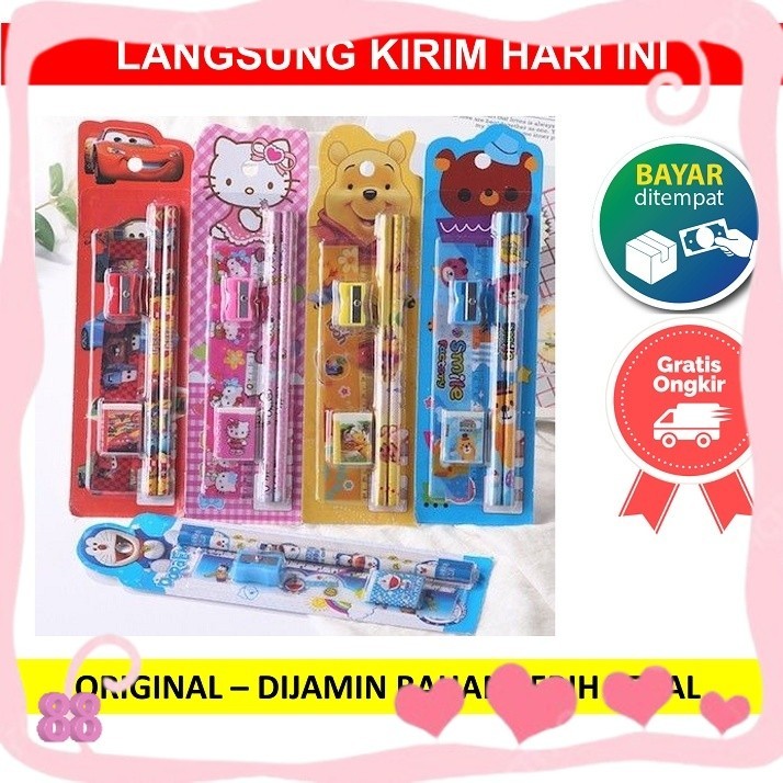 

STATIONERY MINI SET ALAT TULIS SEKOLAH KARAKTER 5IN1 / ALAT SET TULIS ANAK KARAKTER LUCU