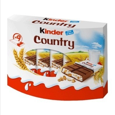 

Kinder Country / Cokelat Susu Isi Krim dan Sereal 211.5 Gr