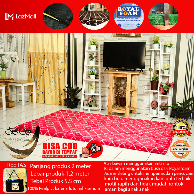 Karpet bulu Rasfur Anti Slip motif Panjang 2 meter Lebar 1,2 meter Tebal 5,5cm