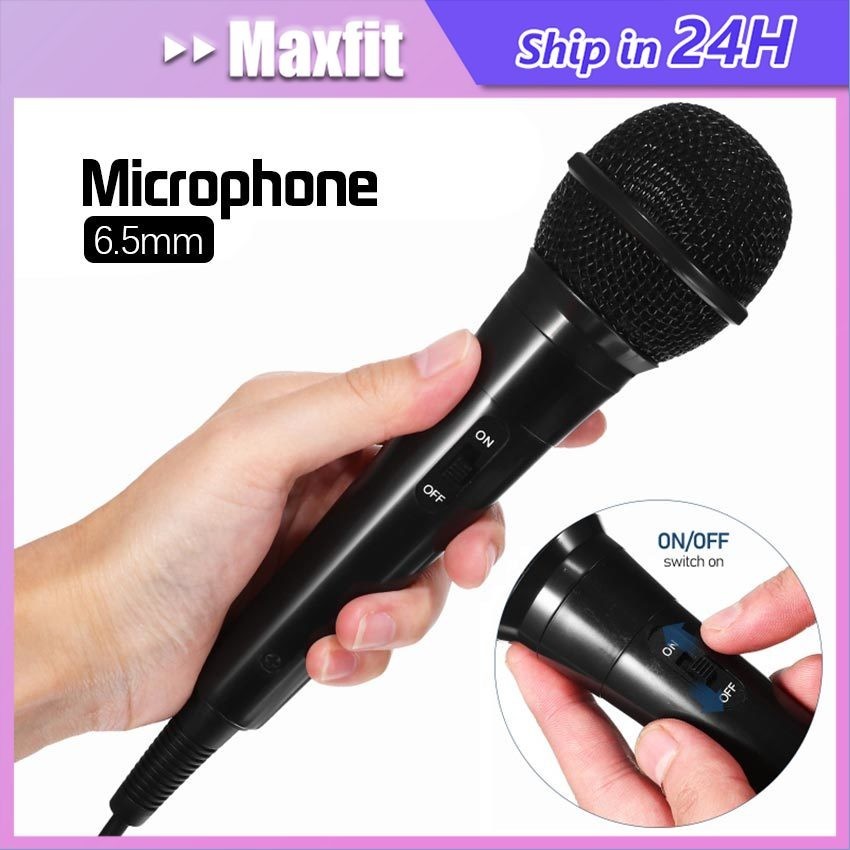 Microphone Kabel Mic Karaoke 6.5mm Profesional 2 Meter Speaker Dynamic Suara Bagus Jernih Tanpa Nois