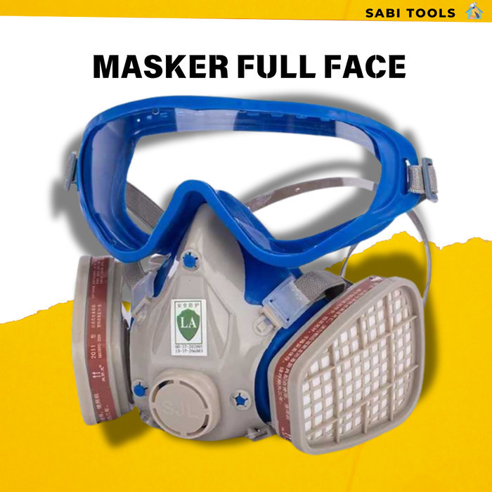 Masker Gas Respirator Full Face Activated Carbon Filter Cat Mobil Motor Safety Mask