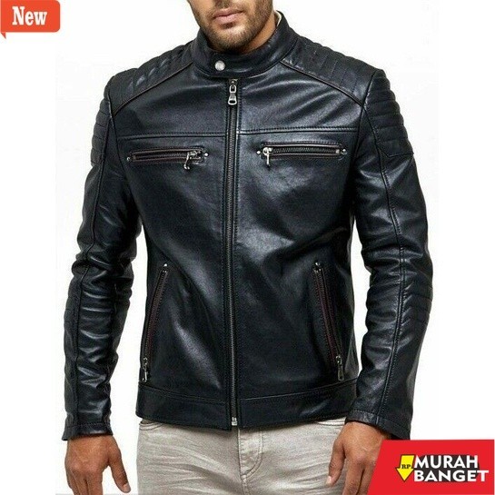 jaket kulit pria garut Jaket kulit sintetis laki laki terkini P47