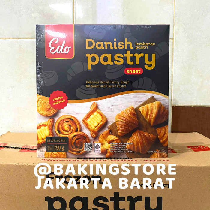 

HEMAT! Danish Pastry Sheet Edo 750 gr - Lembaran Adonan Pastri - HALAL