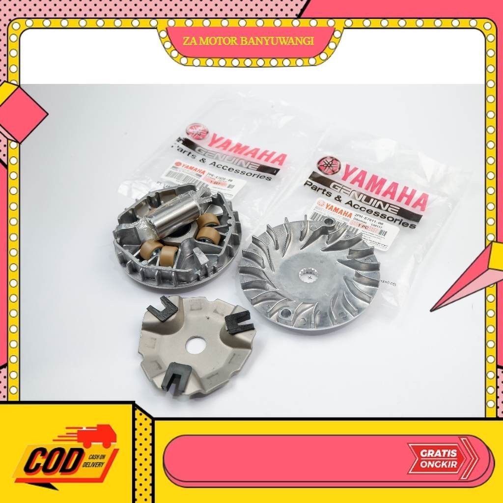 rumah roller mio m3 - roller mio m3 - kipas cvt mio - Rumah Roller Assy Plus Kipas CVT Yamaha Mio M3