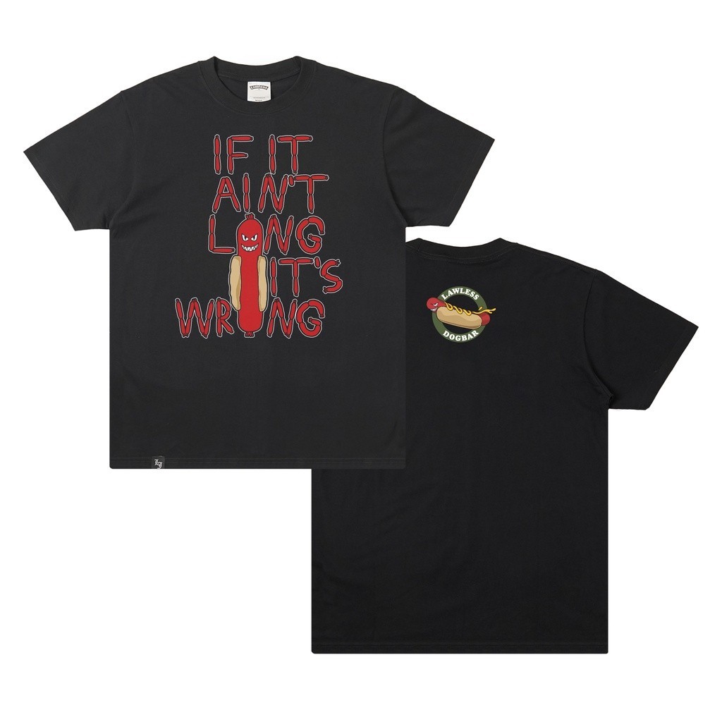 NEW Lawless Dogbar - Long Brats Tshirt - Black Tidur pendek Fashion Hardworking T shirt TOP kaos KAO