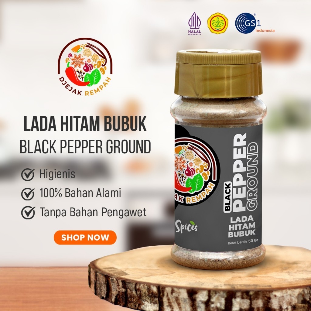 

Lada Hitam Bubuk Black Pepper Powder 50 Gram Rempah Bubuk Bumbu Dapur Masakan Asli Berkualitas - 100% Rempah Murni