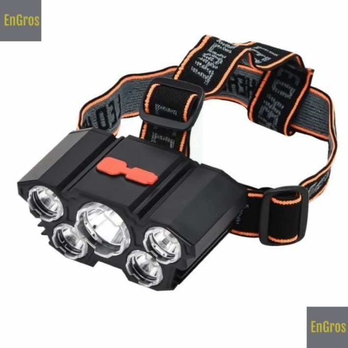 5LED Senter Kepala 50 Watt L-T21 5 Led Rechargerable 3 Mode Cahaya Lampu Senter 50Watt