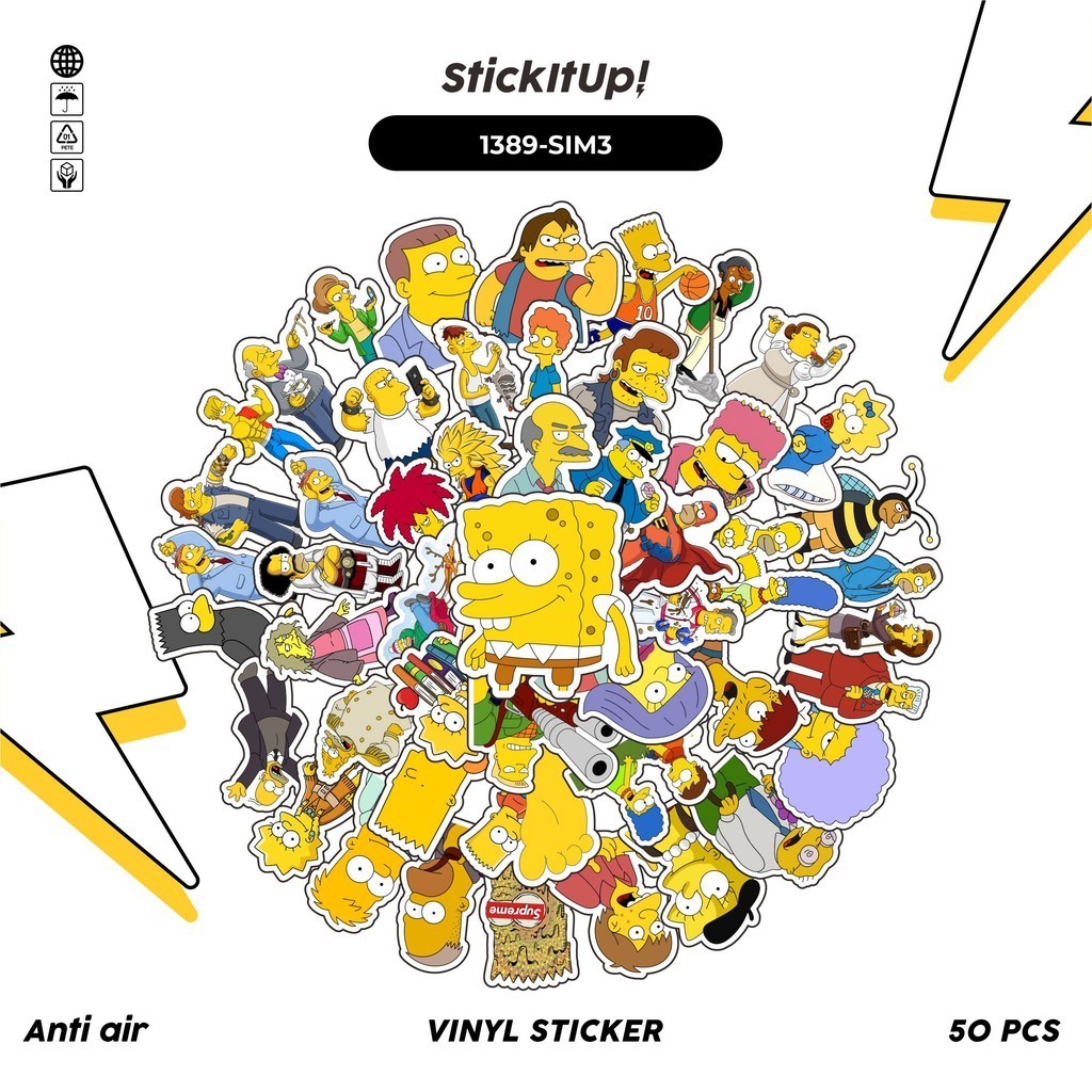 

COD✨ 100 Pcs Stiker Pack The Simpson v5 Lucu Aesthetic Vynil Waterproof untuk Freebies Sticker Buku Journal Casing HP Laptop