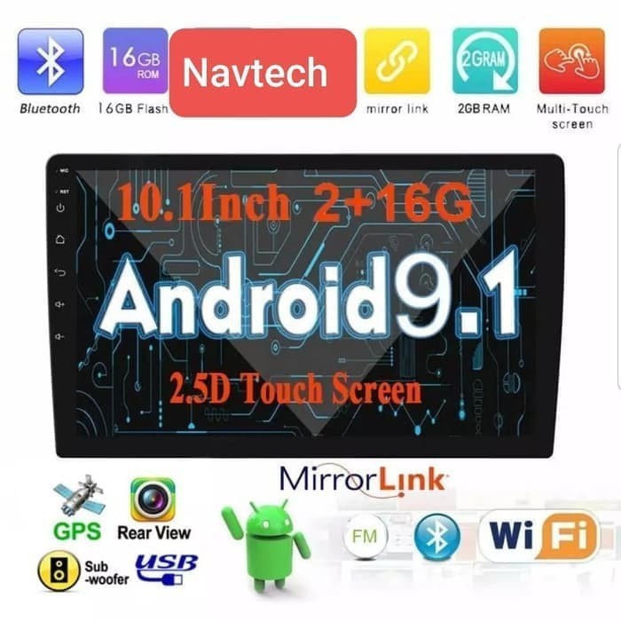 Head unit Double Din android Universal Car 10 inch ram 2gb Original