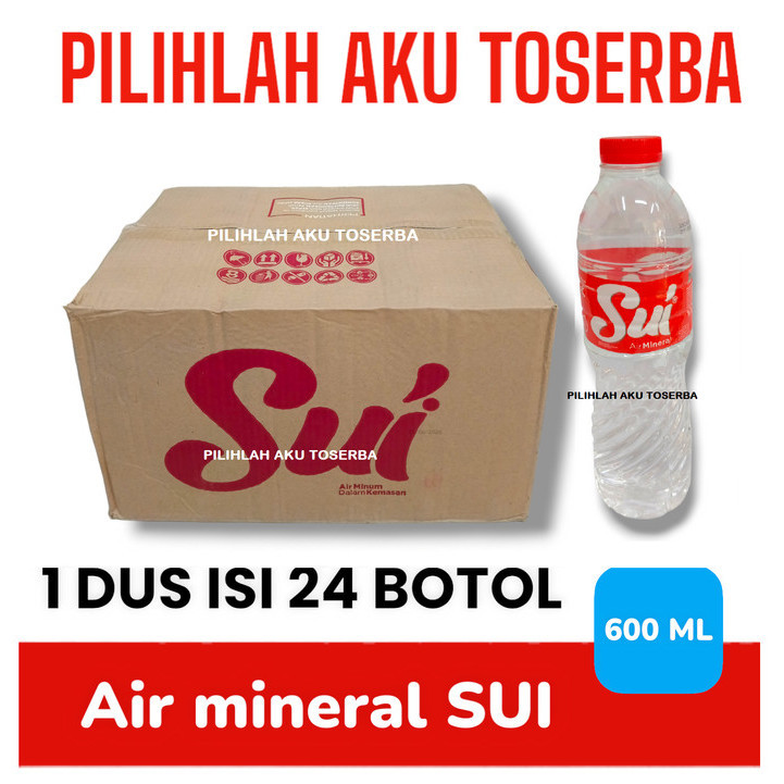 SUI Air Mineral Botol Pet 600 ml - ( HARGA 1 DUS ISI 24 BOTOL )