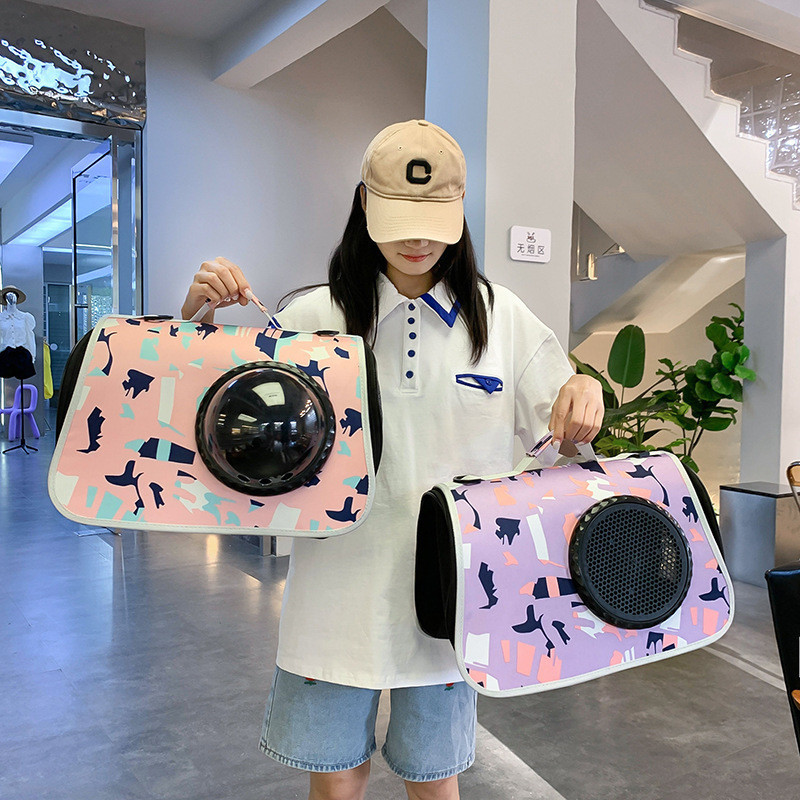 Tas Kucing Model Jinjing Polos & Motif Sling Bag Transparan Pet Cargo Import Waterproof