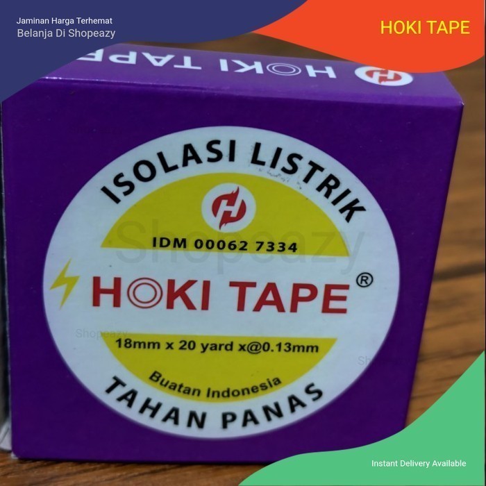 

Hoki Tape Lakban / Isolasi Listrik PVC Tahan Panas - Hitam 18mm x 20yard - kualitas terbaik