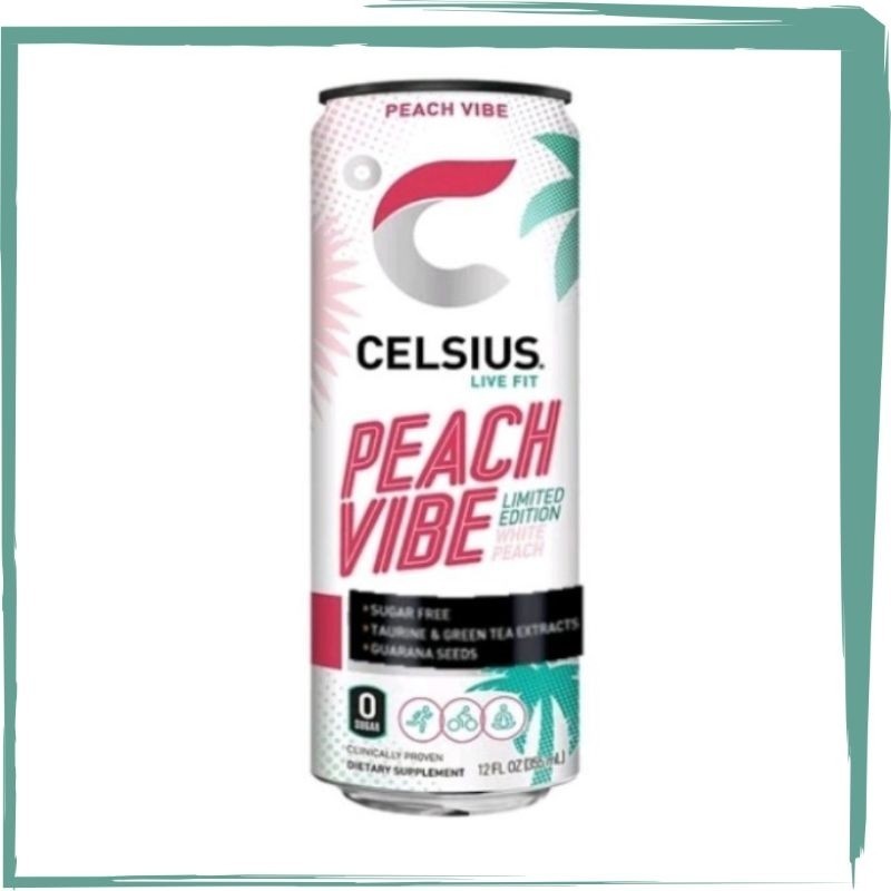 

Celsius Energy Drink 325ml Sugar Free. Peach Vibe