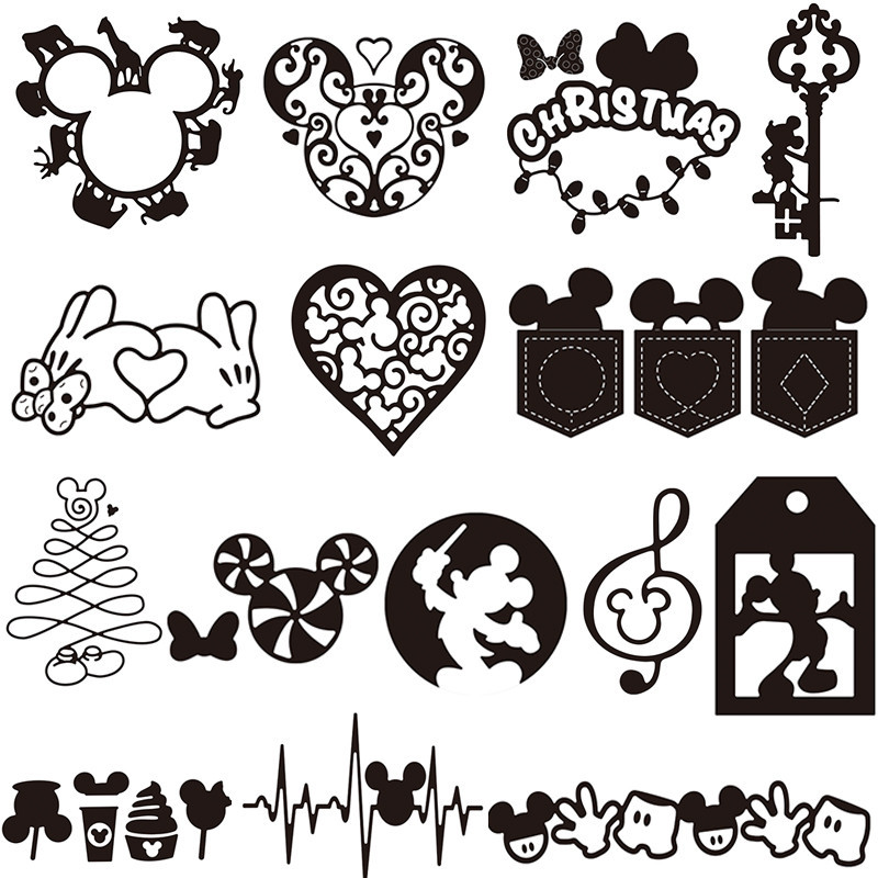 

Mickey Mouse Head Animal Kingdom Cutting Dies Disney Mickey Tag Diecut For DIY Scrapbook Paper Card Making Craft DieCut New 2022