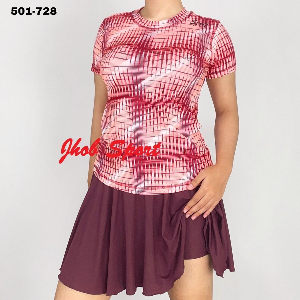 KADENS One Set Olahraga Rok Mini Wanita/Setelan Rok Pendek/Baju Olahraga Wanita/Sport Mini Skirt/Set