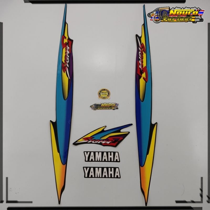 Striping Yamaha Sigma body standar biru kuning  murah