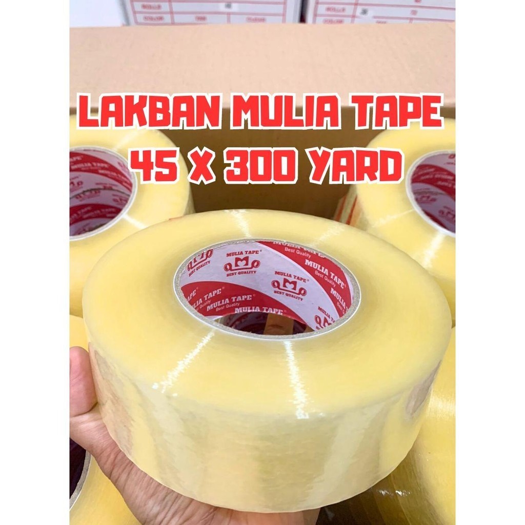 

Lakban Mulia Tape Ukuran 45 X 300 Yard Fragile Unboxing Kemasan 1 Roll