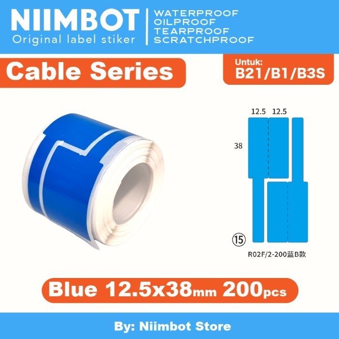 

Label Stiker Niimbot B21 B1 B3S Cable Kabel LAN Tag Label Sticker - Cable Blue