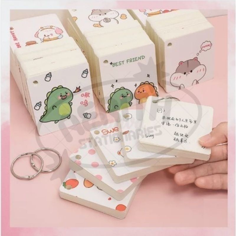 

Notebook/Loose leaf book/Buku/Sticky note Gantungan memo hamster dino sticky note lucu