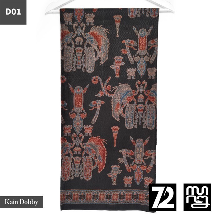 KAIN BATIK PREMIUM Bahan Dobby Warna Hitam Motif adat Papua ⁠Mocha Mousse Terakota Earthy Brown 7247