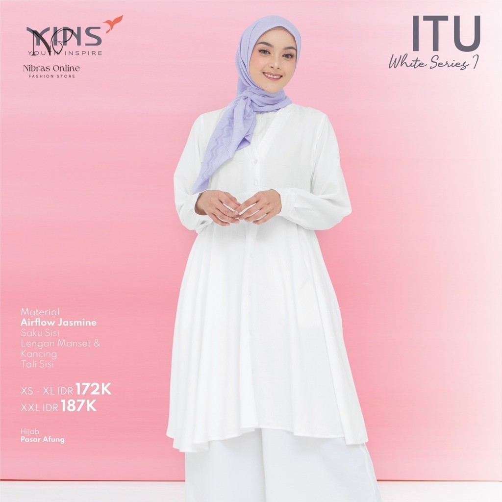 [NIBRAS ONLINE] Tunik / Atasan Putih Wanita Dewasa Premium Terbaru Itu White Series I by Nibras