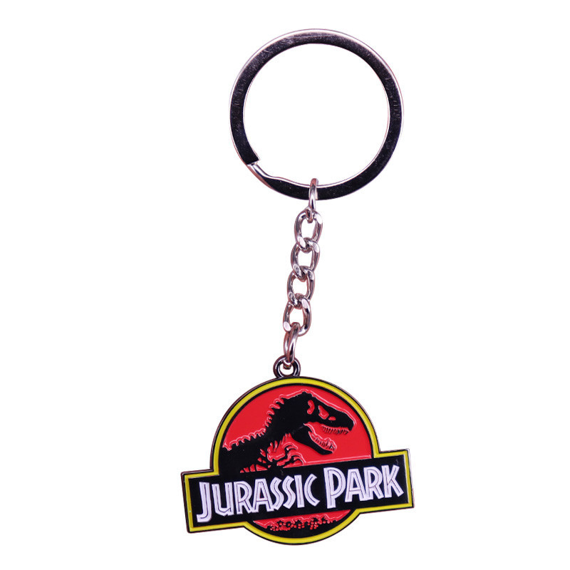 "Welcome to Jurassic Park" Retro Keychain Classic Dinosaur Film Keyring