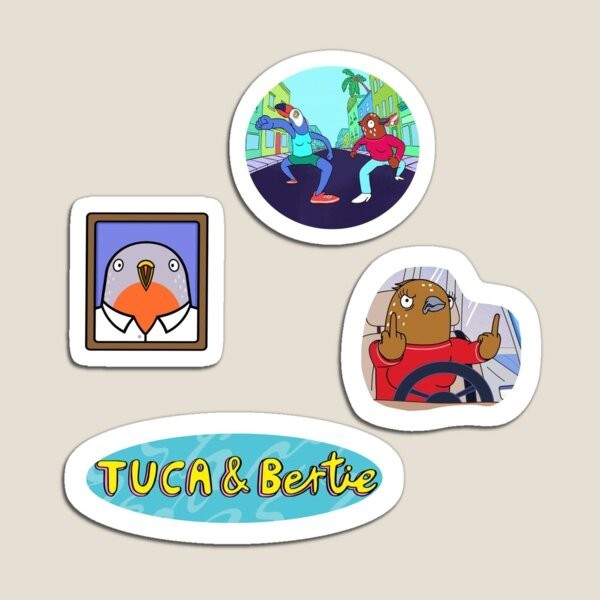 

Tuca Bertie Sticker Pack Magnet Stickers Children Baby Refrigerator Decor Toy for Fridge Organizer Colorful Funny Magnetic