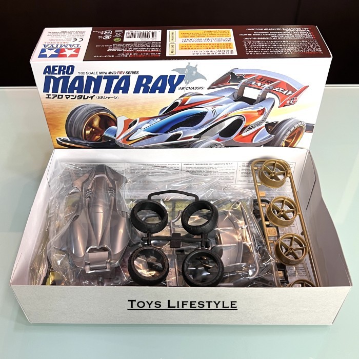 Mainan Rakit Mobil Tamiya Mini 4WD (ASLI) - Aero Manta Ray
