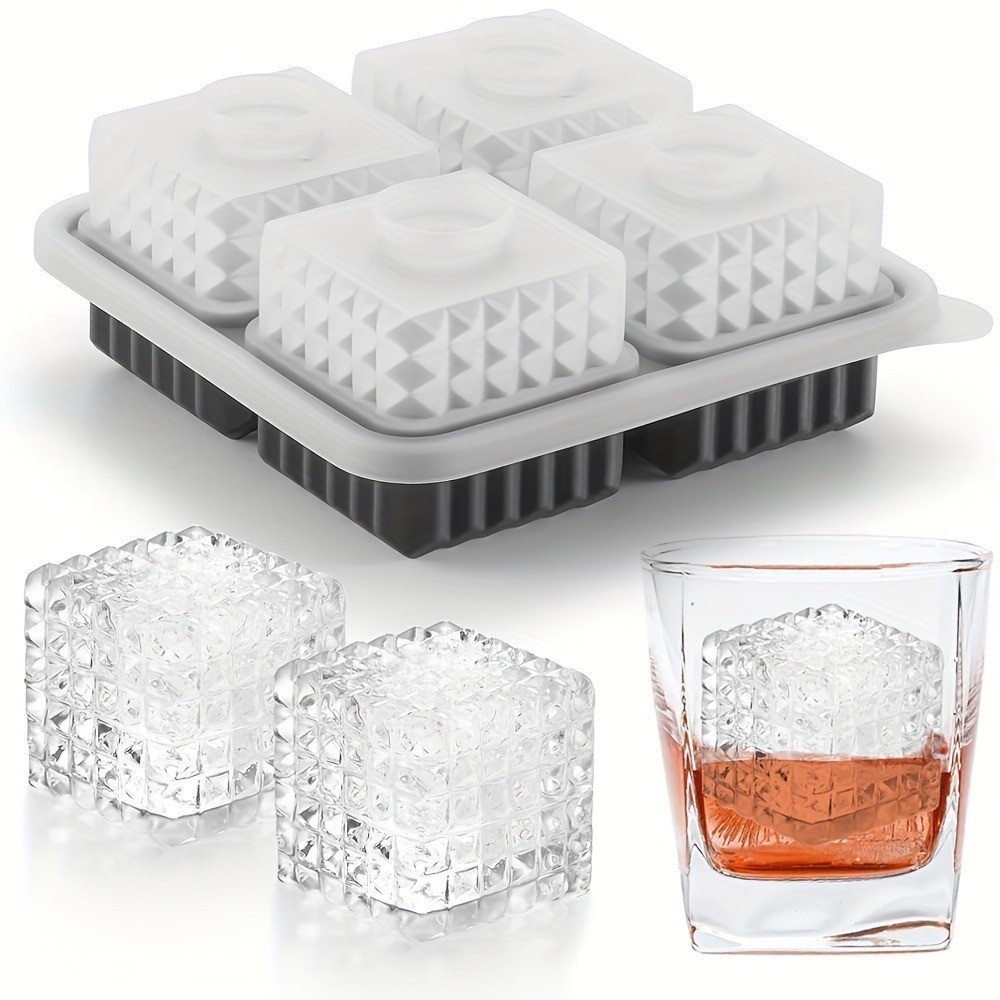 1pc Silicone Ice Cube Tray with Lid Multifunctional Chocolate Mold for Freezer Pudding Jelly Candy W