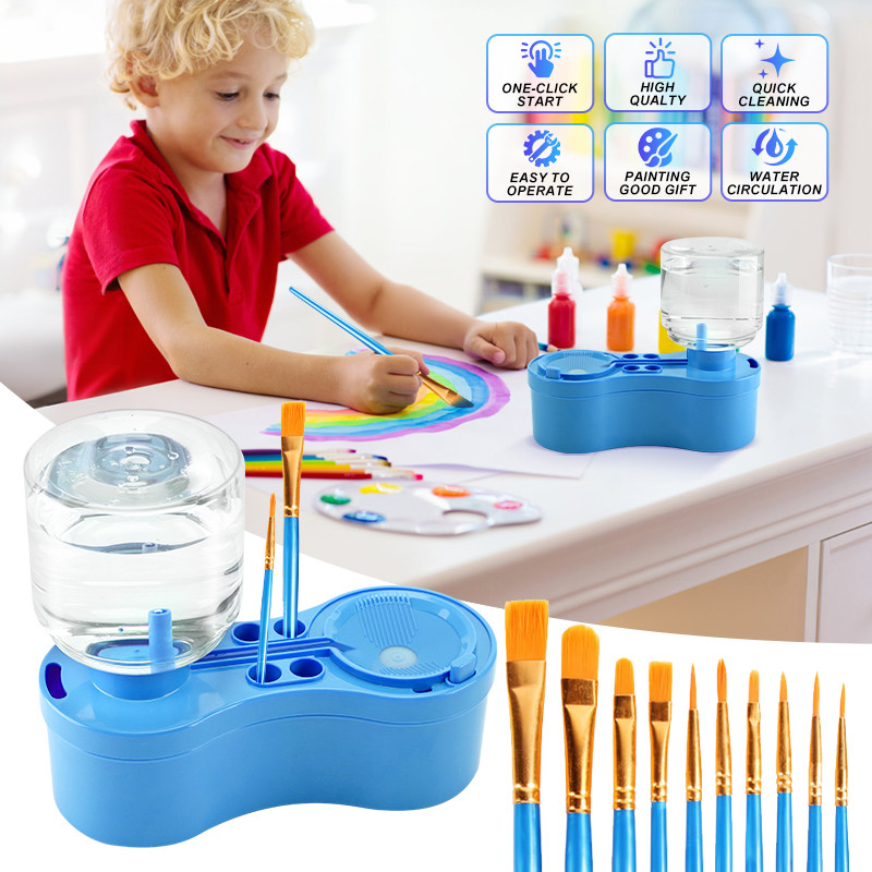 

Paint Brush Cleaner Painting Supplies With Drainage And Brush Holder Tool For Acrylic Watercolor Water-Based Coating Kid Gift