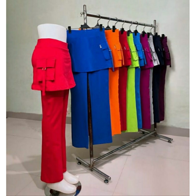 AJ72UW Celana Senam/Celana Senam Rok Kantong/Celana Senam Rok Kantong Cargo Katun Spandex Super/Bisa