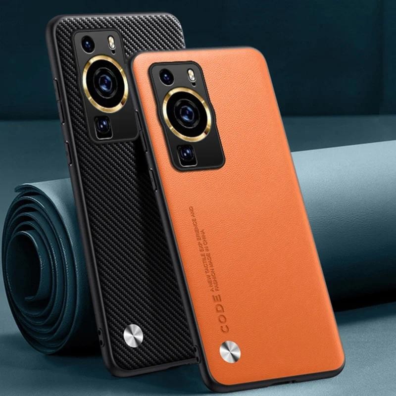 Untuk Huawei P50 P60 Pro P60 Kasus seni Serat Karbon Kulit Perlindungan Silikon Penutup belakang Unt