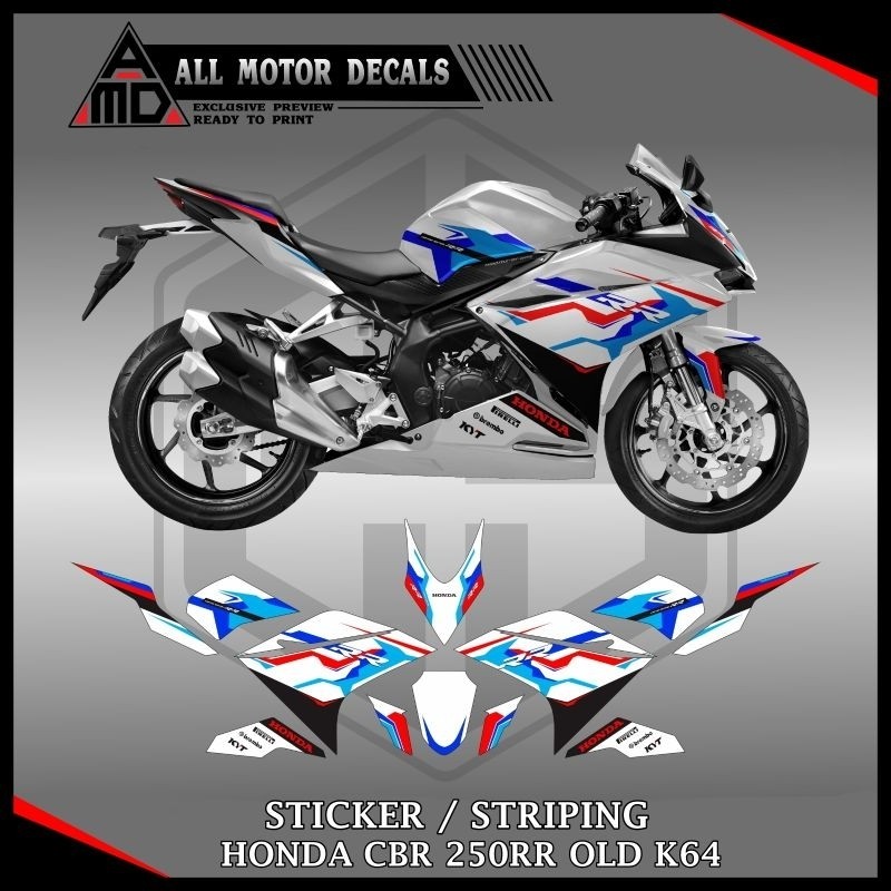 Striping Honda CBR 250RR Old Livery Bmw / Decal Cbr250rr K64 / Sticker Motor Cbr 250 rr Lama / Akses