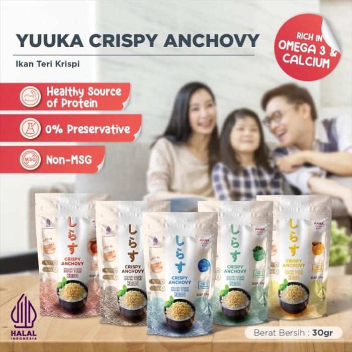 

Yuuka Food Crispy Anchovy Ikan Teri Krispi 30gr - Makanan anak