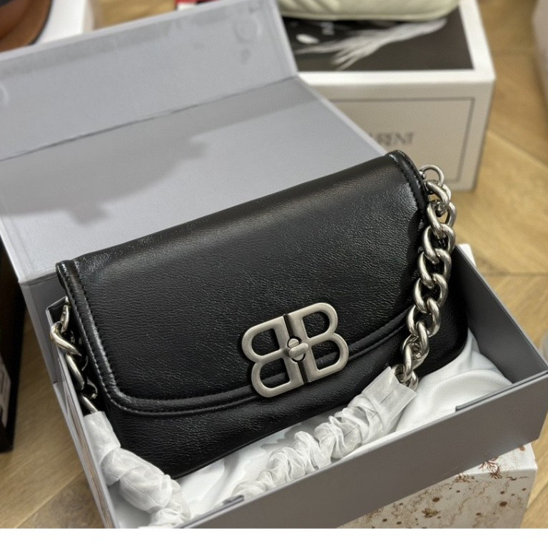 New Counter ORI Tas Branded BALENCIAGA BB Soft Tas Selempang Rantai Tas Slempang Sling Bag Leather S