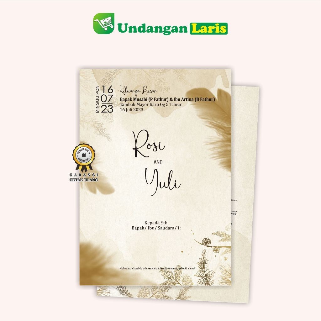 UNDANGAN PERNIKAHAN SIMPLE MURAH AESTHETIC