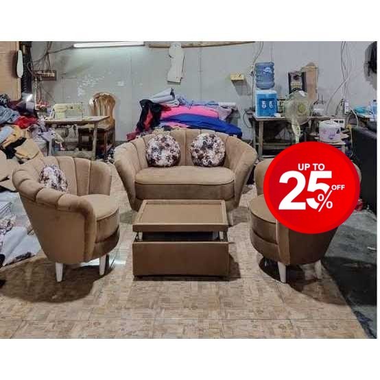 Sofa Kerang 211 + Meja Kain Bludru