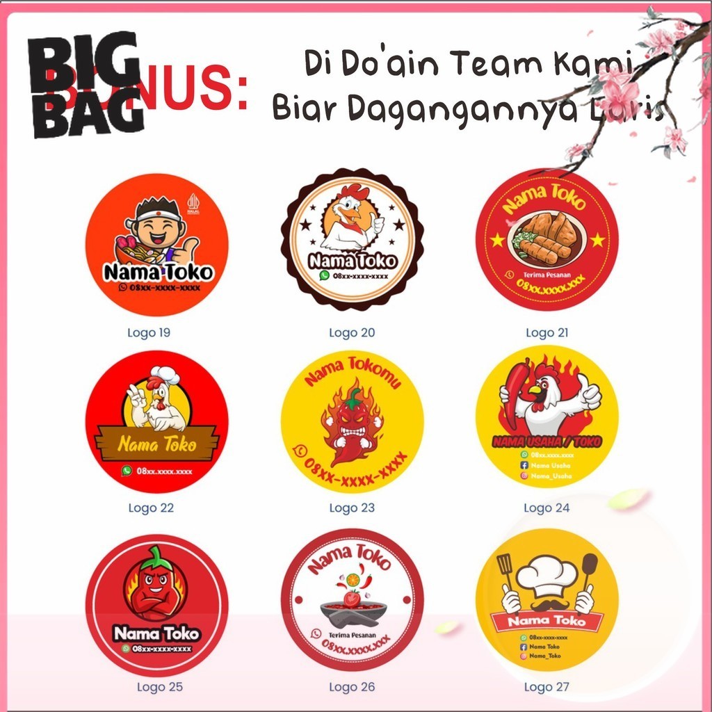 

BIGPRINT - 600 pcs 4x4cm Label produk stiker paket 10 a3 lembar (uk. 32x48) sudah di potong