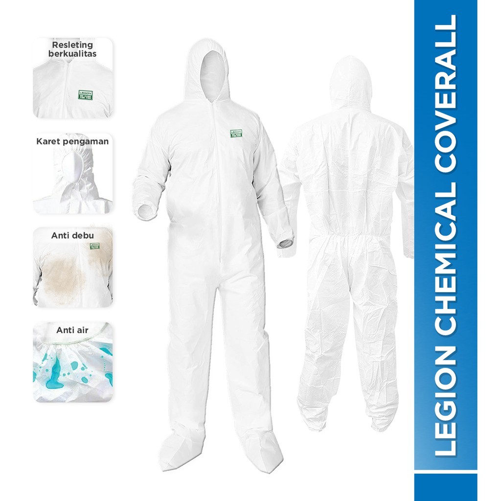 LEGION Hazmat Suit Chemical Coverall Wearpack Disposable Baju APD