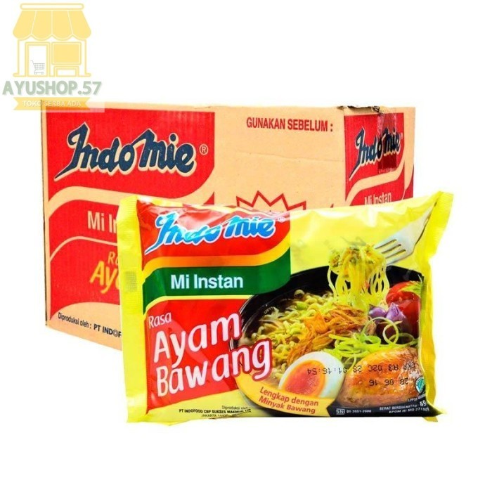 

Indomie Ayam Bawang Mie Instan [69gr /40 pcs/ Dus] - AYUSHOP57