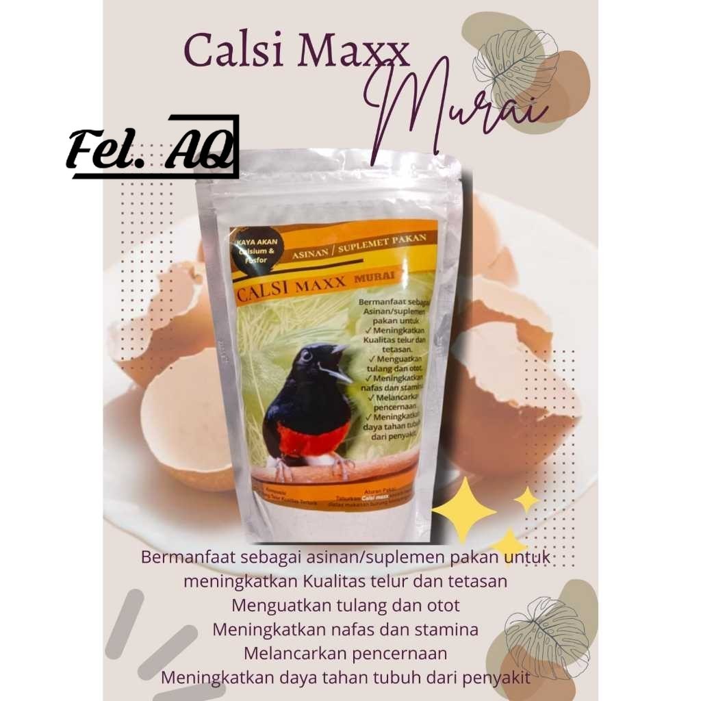 CALSIMAX CALSIMAXX KALSIUM BUBUK ASINAN UNTUK BURUNG MURAI BATU HIGH CALSIUM DAN FOSFOR MURAH BERKUA