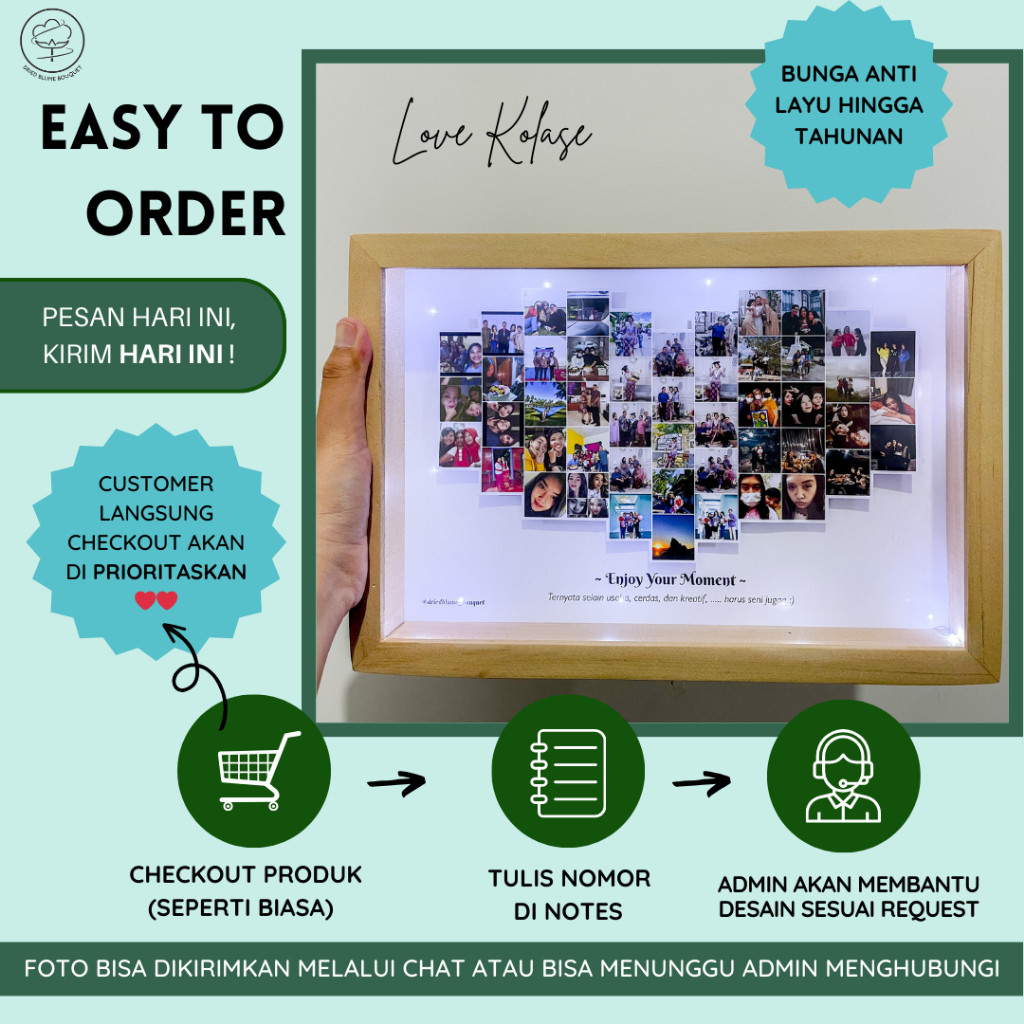 GB54GB Kolase Foto Hadiah Custom Perpisahan Guru Rekan Kerja Kado Graduation Anniversary Wedding Bir