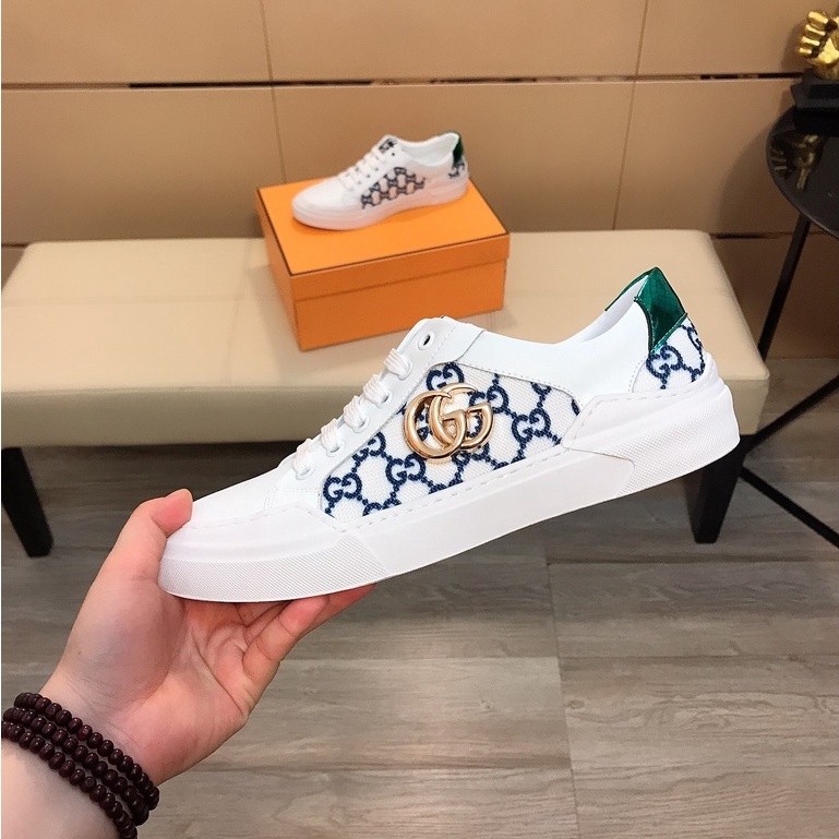 Gucci Luxurious Minimalism Fashion Men Casual Shoes Sneakers White Gucci Logo
