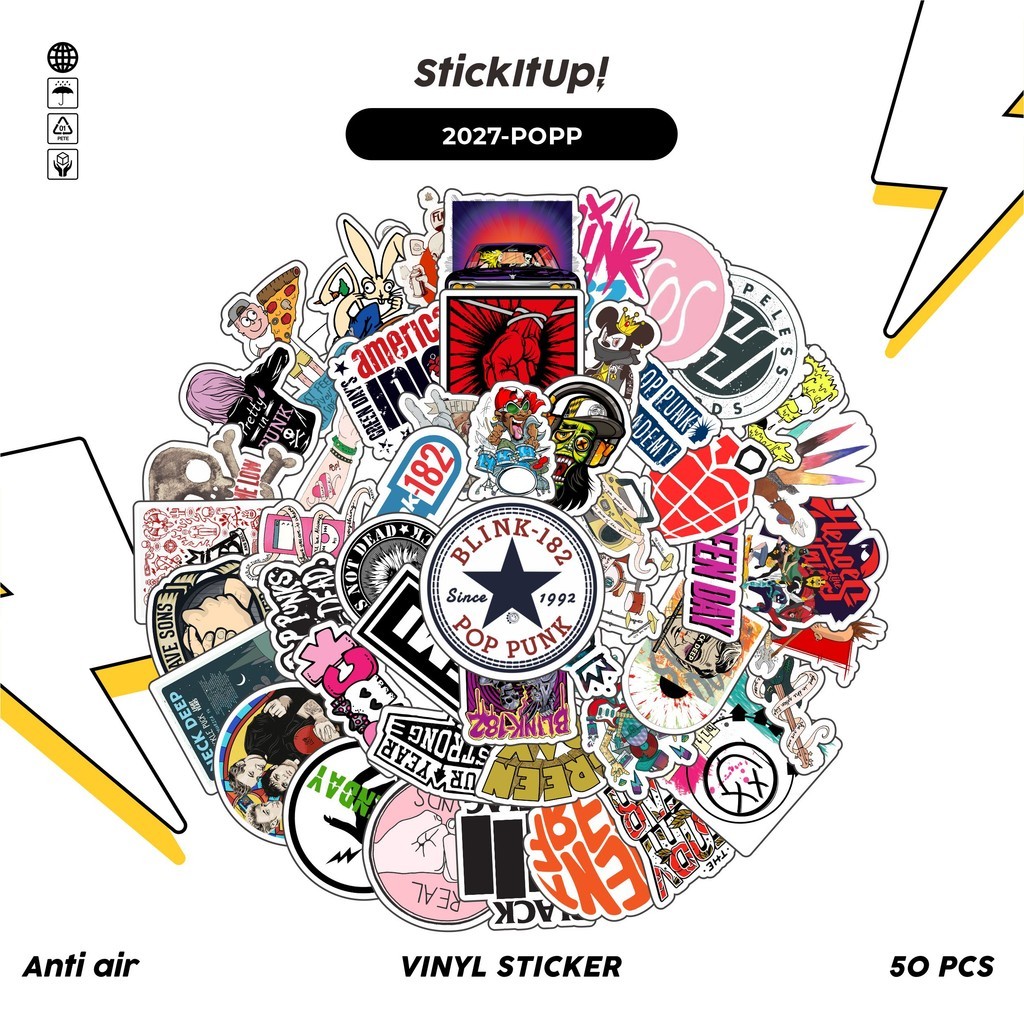 

COD✨ 50 Pcs Stiker POP PUNK ART MIX 01 Lucu Anti Air Untuk Dekorasi Notebook Sepeda Skateboard Handphone DIY